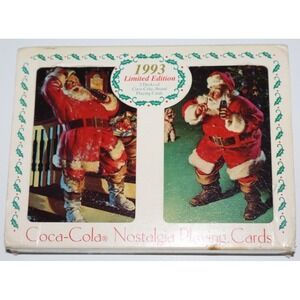 VTG 1993 Coca Cola Limited Edition Christmas Standard 2 Decks Playing Cards Tin